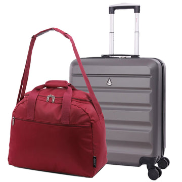 Aerolite Easyjet Bundle, Large Cabin (56x45x25cm) Lightweight Hard Shell Cabin Suitcase & (45x36x20cm) Easyjet Max Holdall